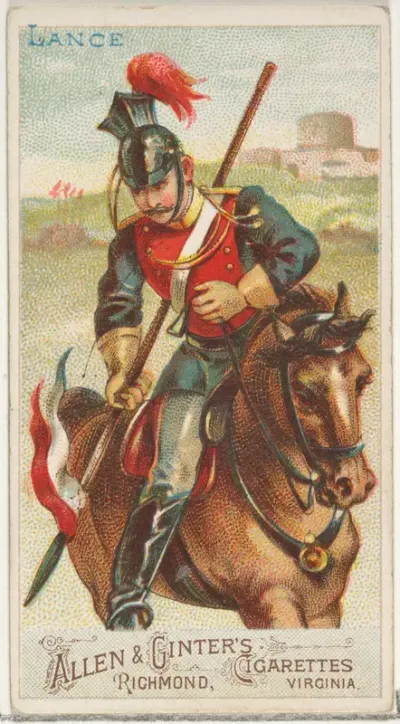 Lance, from the Arms of All Nations series (N3) for Allen & Ginter Cigarettes Brands