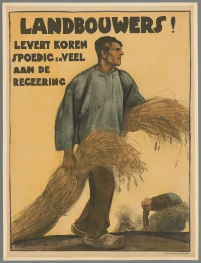 Landbouwers ! Levert koren spoedig en veel aan de regeering.