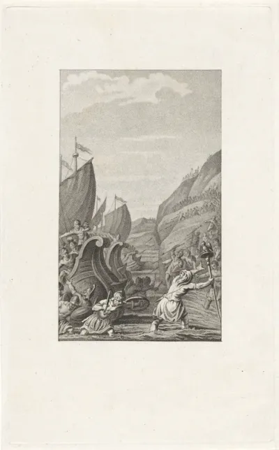 Landing van de Romeinse legers van Julius Caesar in Brittannië