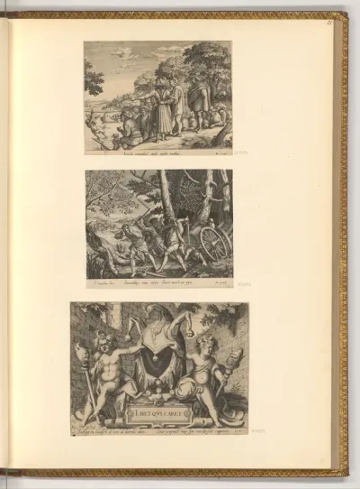 Ländliche Szenen; Putti mit Narrenkappe