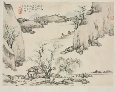 Landscape Album in Various Styles: Boating in Spring Water