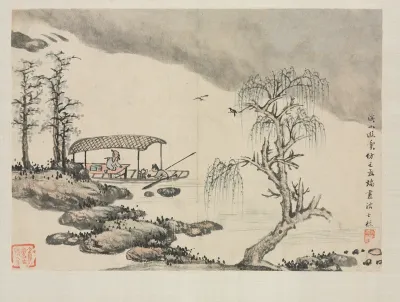 Landscape Album in Various Styles: Pleasure in a Mountain Brook