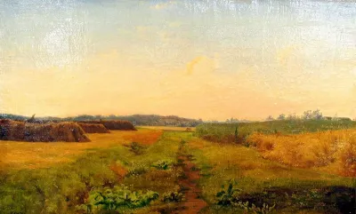 Landscape at harvest time near Ordrup, Zealand.