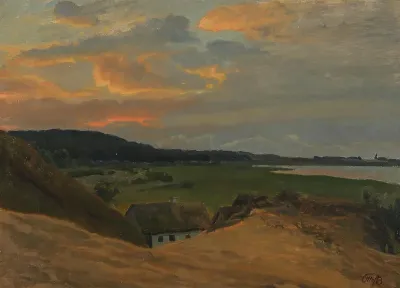 Landscape at sunset.