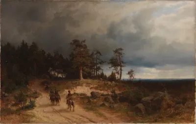Landscape in Eastern Finland with Mounted Cossacks