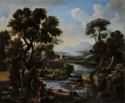 Landscape in Lazio with Hermit