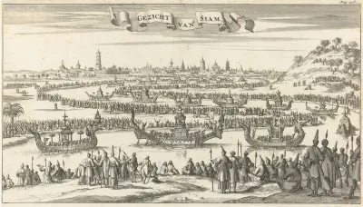 Landscape in Siam with Boats