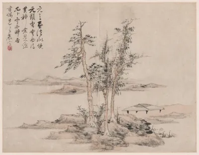 Landscape in the Style of Ancient Masters: after Ni Zan (1301-1374), Cao Zhibo (1272-1355)