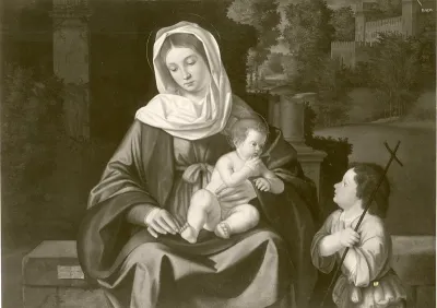 Landscape Madonna with child and St. John