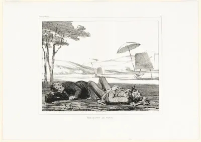 Landscape painters at work, plate 309 from Souvenirs d’artistes