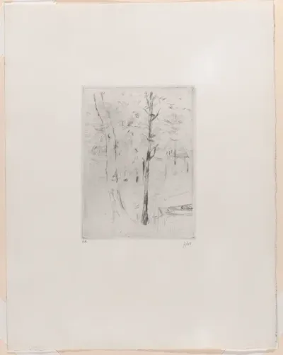 Landscape (Tree-trunks near a River)
