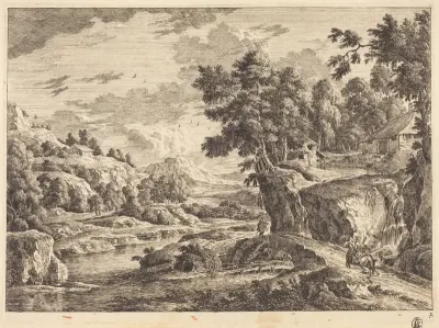 Landscape with a Bridge and Three Farm Buildings