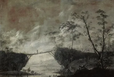 Landscape with a Bridge (Monochromatic)