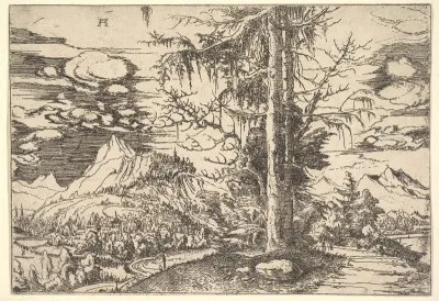 Landscape with a Double Spruce in the Foreground