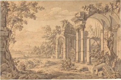 Landscape with a Draftsman among Ancient Ruins