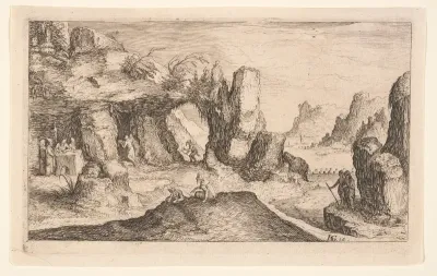 Landscape with a Grotto and Hermits, from Landscapes