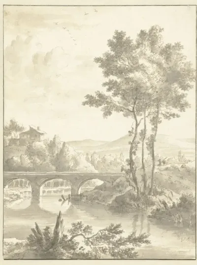 Landscape with a Multi-Arched Bridge