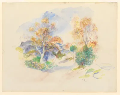 Landscape with a Path between Trees — Auguste Renoir Kanvas Tablo