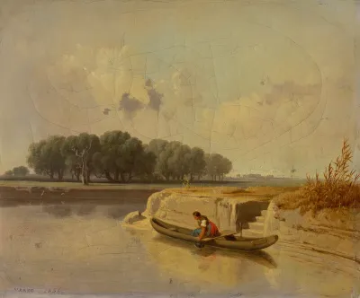 Landscape with a River and a Boat in the Foreground