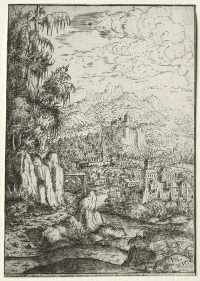 Landscape with a Road to a Castle on an Island in a River