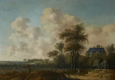 Landscape with a view of Huis ten Bosch palace
