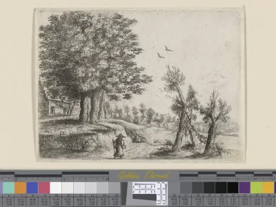 Landscape with a woman and a shepherd