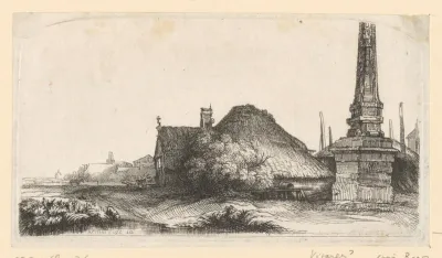Landscape with an obelisk