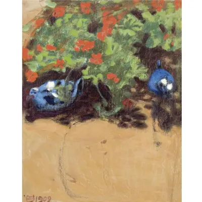 Landscape with bluebirds