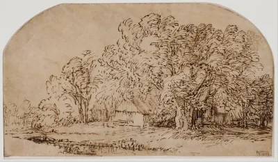 Landscape with Cottages under Tall Trees ("The Puff of Wind")