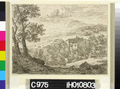 Landscape with Donkey and Two Sheep