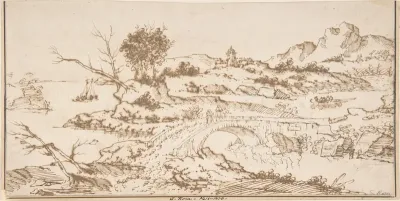 Landscape With Figures Crossing a Bridge