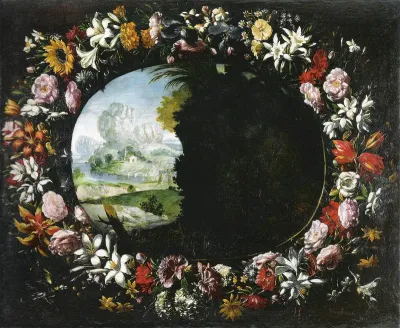 Landscape with Garland of Flowers
