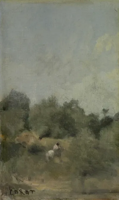 Landscape with horseman