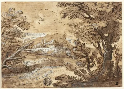 Landscape with House in Distance