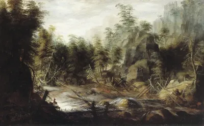 landscape with hunter