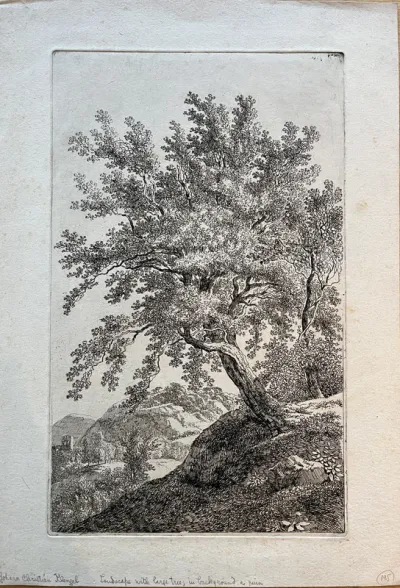 Landscape with Large Tree, in Background a Ruin
