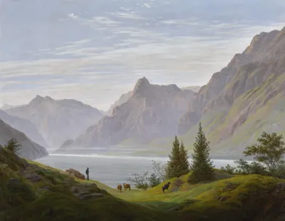 Landscape With Mountain Lake, Morning