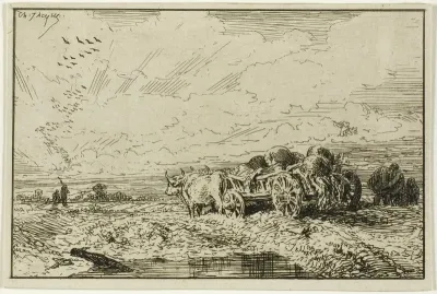 Landscape with Ox-Drawn Wagon