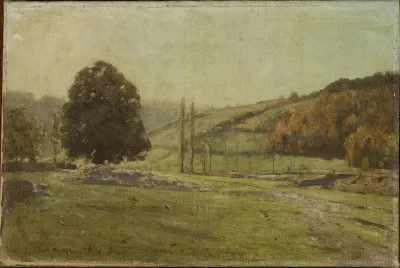 Landscape with poplars