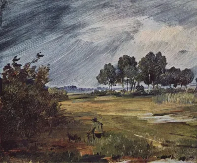 Landscape with rain