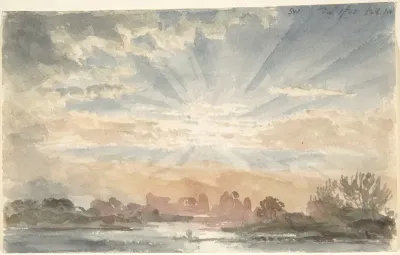 Landscape with rising sun, December 1, 1828, 8:30 a.m.