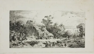 Landscape with Thatched Cottages