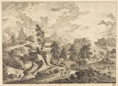 Landscape with the Rising Sun and a Rider with Attendant