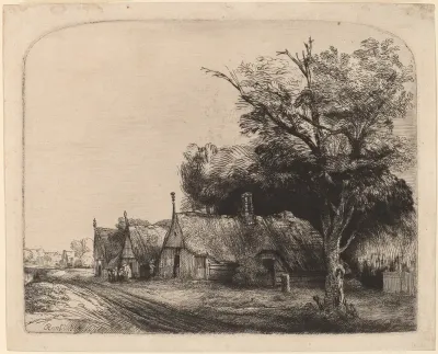 Landscape with Three Cottages