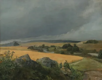 Landscape with thunder clouds.