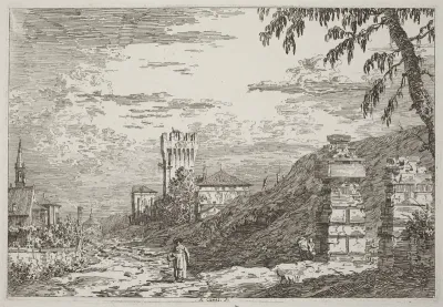 Landscape with Tower and Two Ruined Pillars [left]