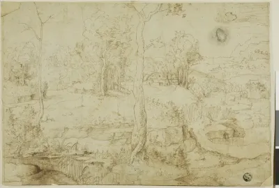 Landscape with Tree in Center