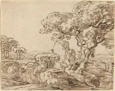 Landscape with Trees and Craggy Rocks