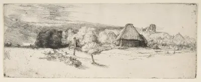 Landscape with Trees, Farm Buildings, and a Tower