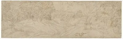 Landscape with Two Altars or Beacons